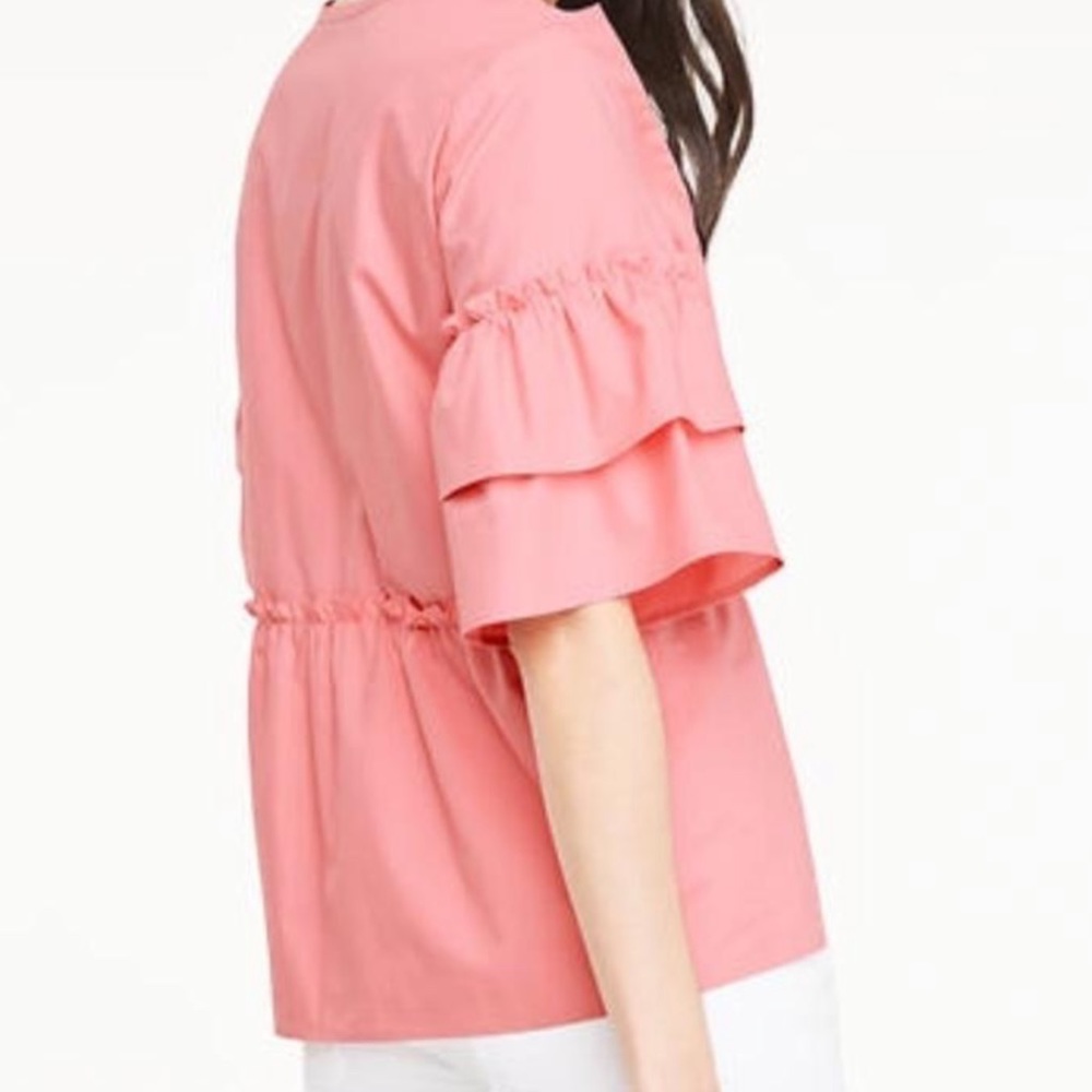 Nwt ANN TAYLOR Poplin Ruffle Top - Picture 4 of 8